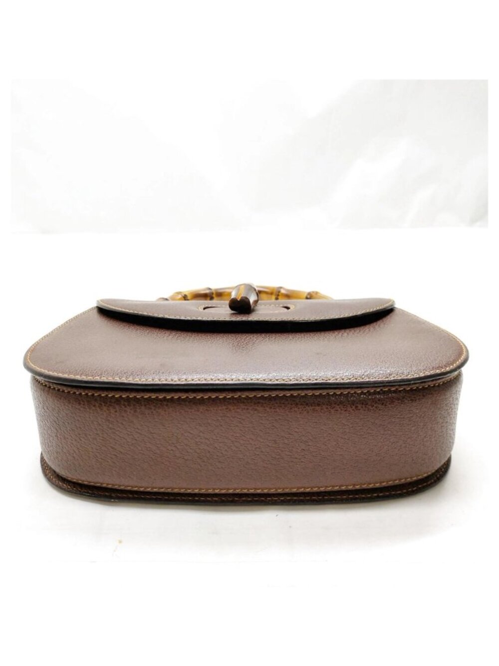 Authentic Gucci Bamboo Top Handle Brown Leather Vintage Bag Handbag Purse - Picture 8 of 16